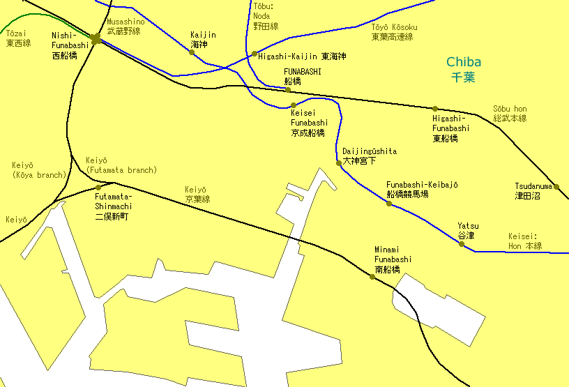 Funabashi Railway Map