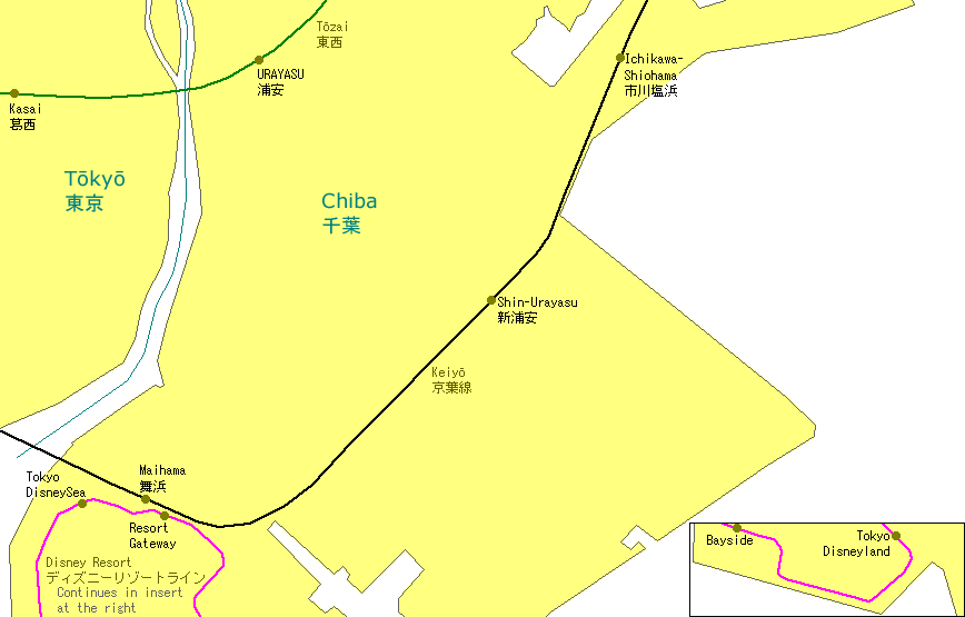 Urayasu Railway Map
