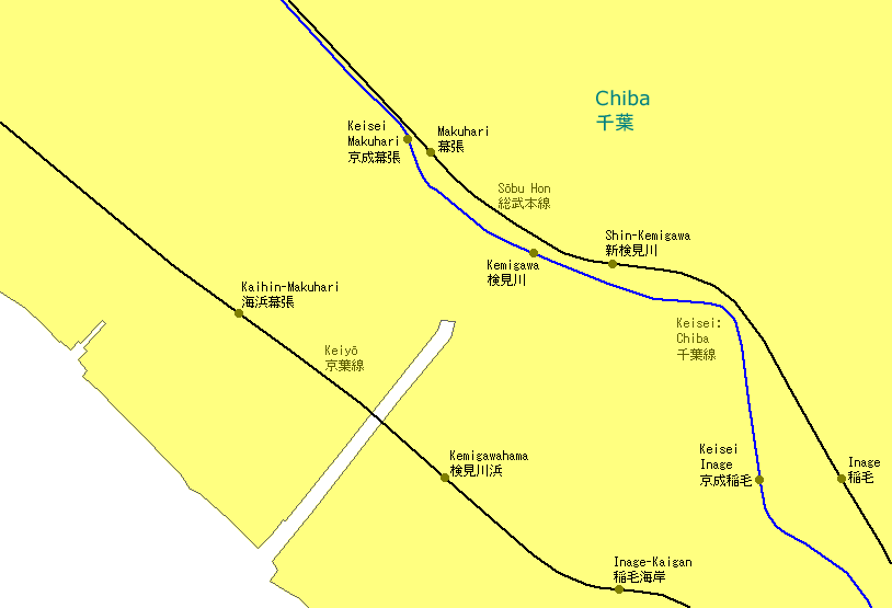 Makuhari Railway Map