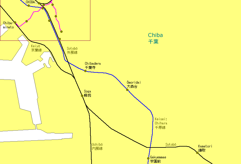 Chiba city S Railway Map