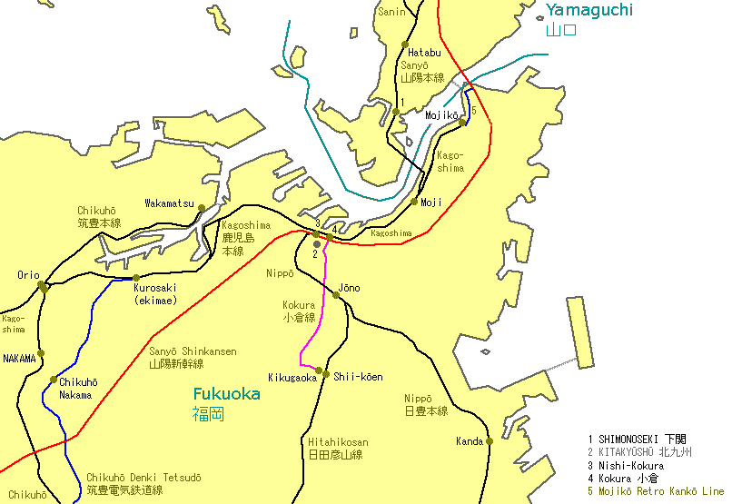 Kitakyūshū Railway Map