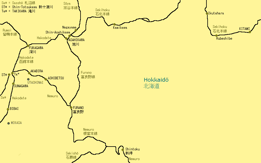 Asahikawa Railway Map