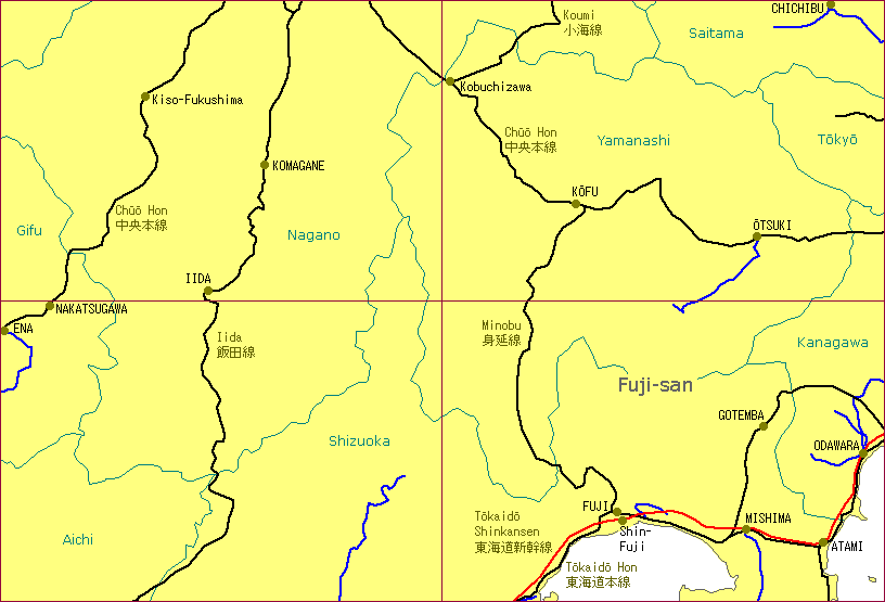 Iida - Fuji Railway Map