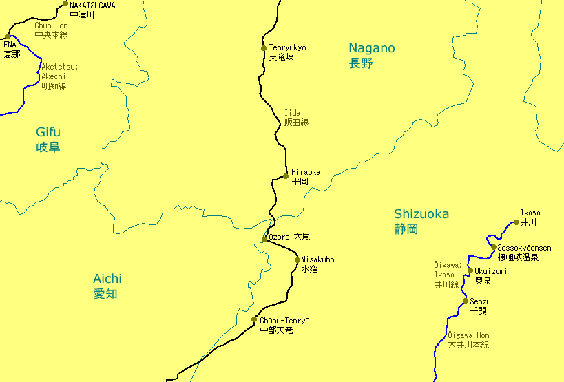 Nakatsugawa Railway Map