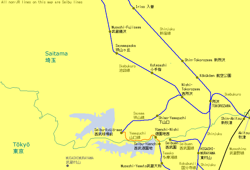Tokorozawa Railway Map
