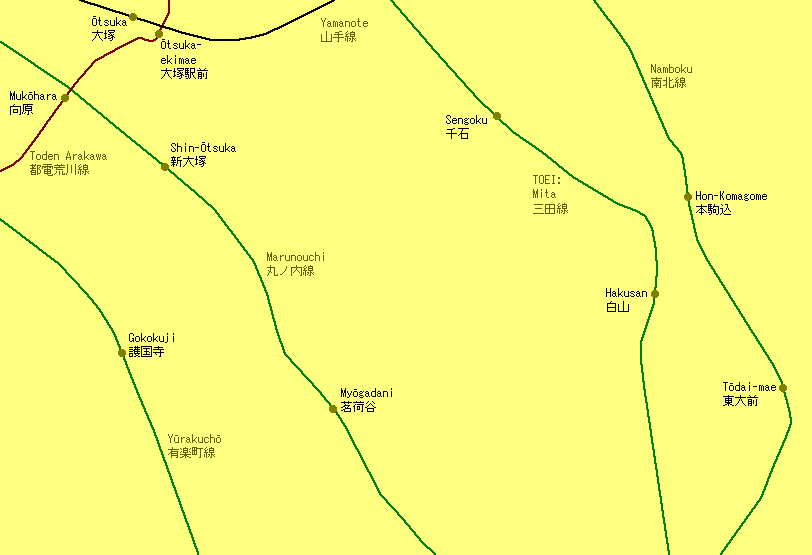 Myōgadani Railway Map