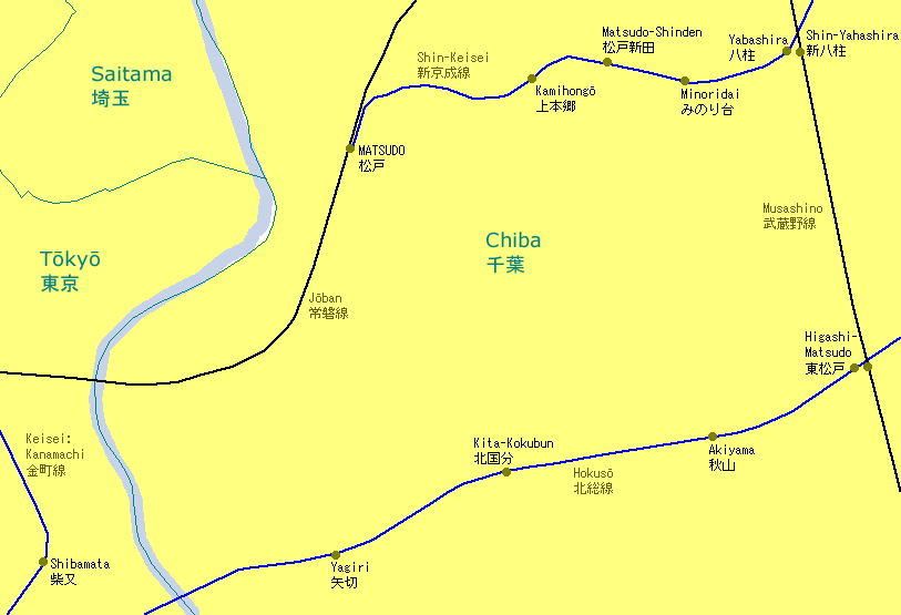 Matsudo Railway Map