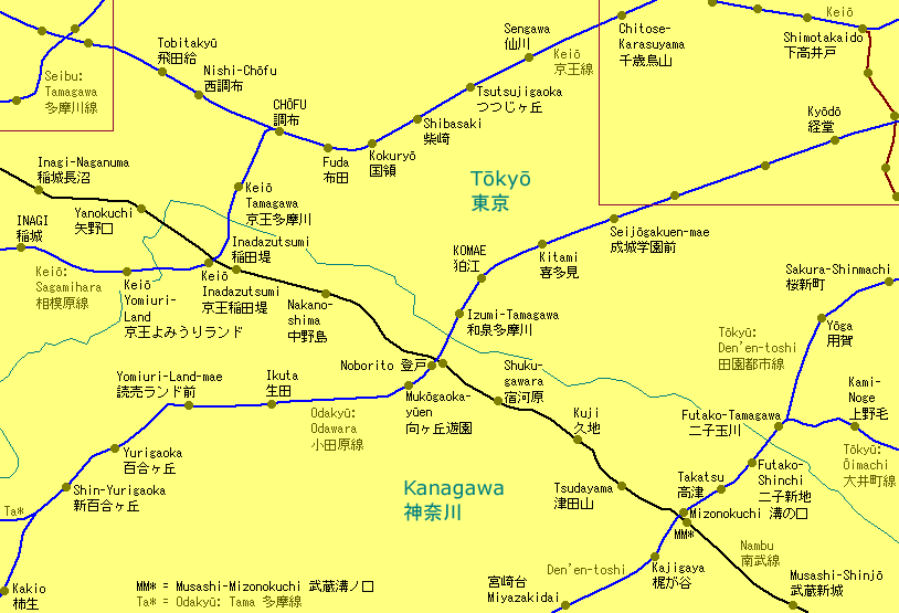 Noborito Railway Map