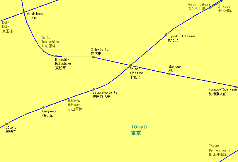 Shimo-Kitazawa Railway Map