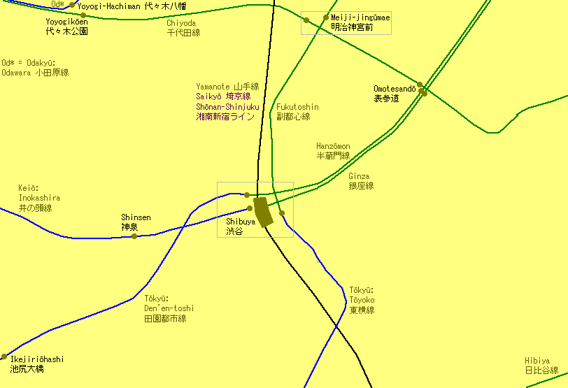 Shibuya Railway Map