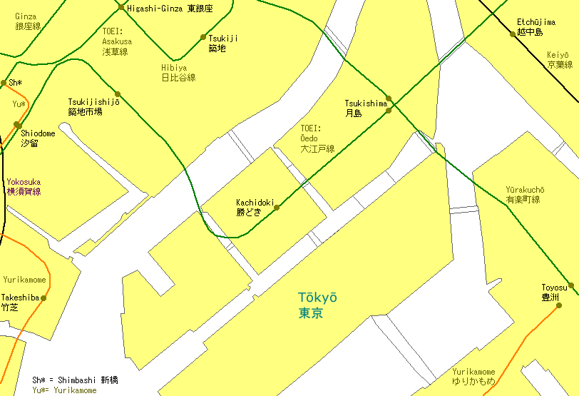 Tsukishima Railway Map
