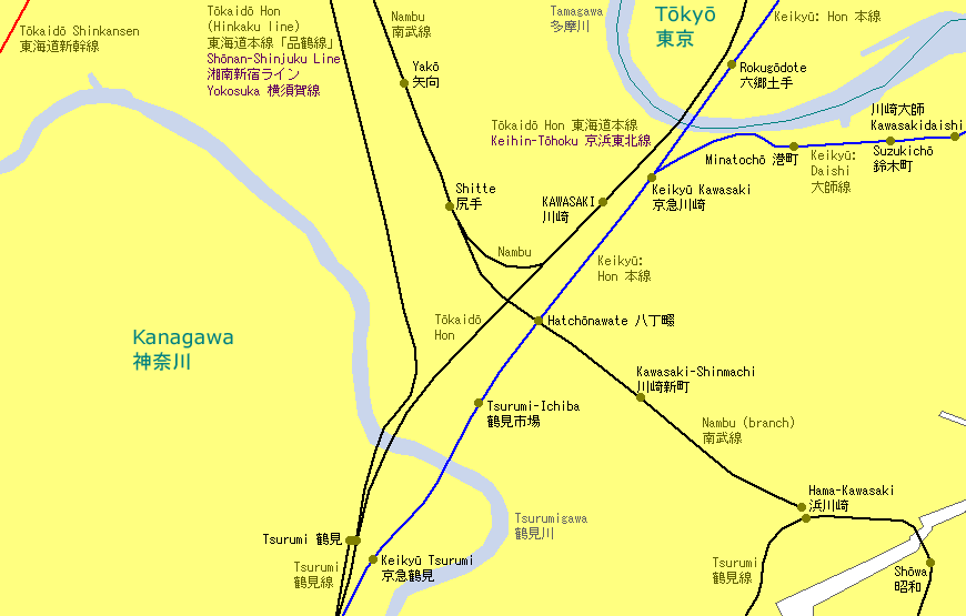 Kawasaki Railway Map