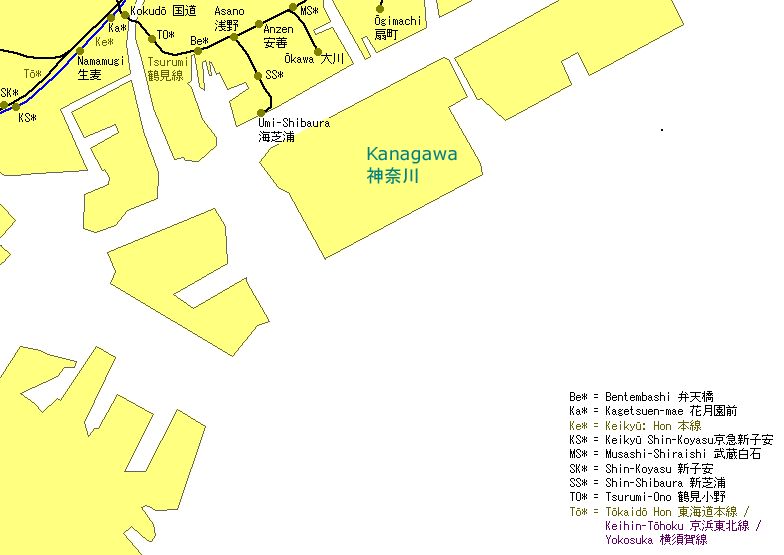 Asano Railway Map